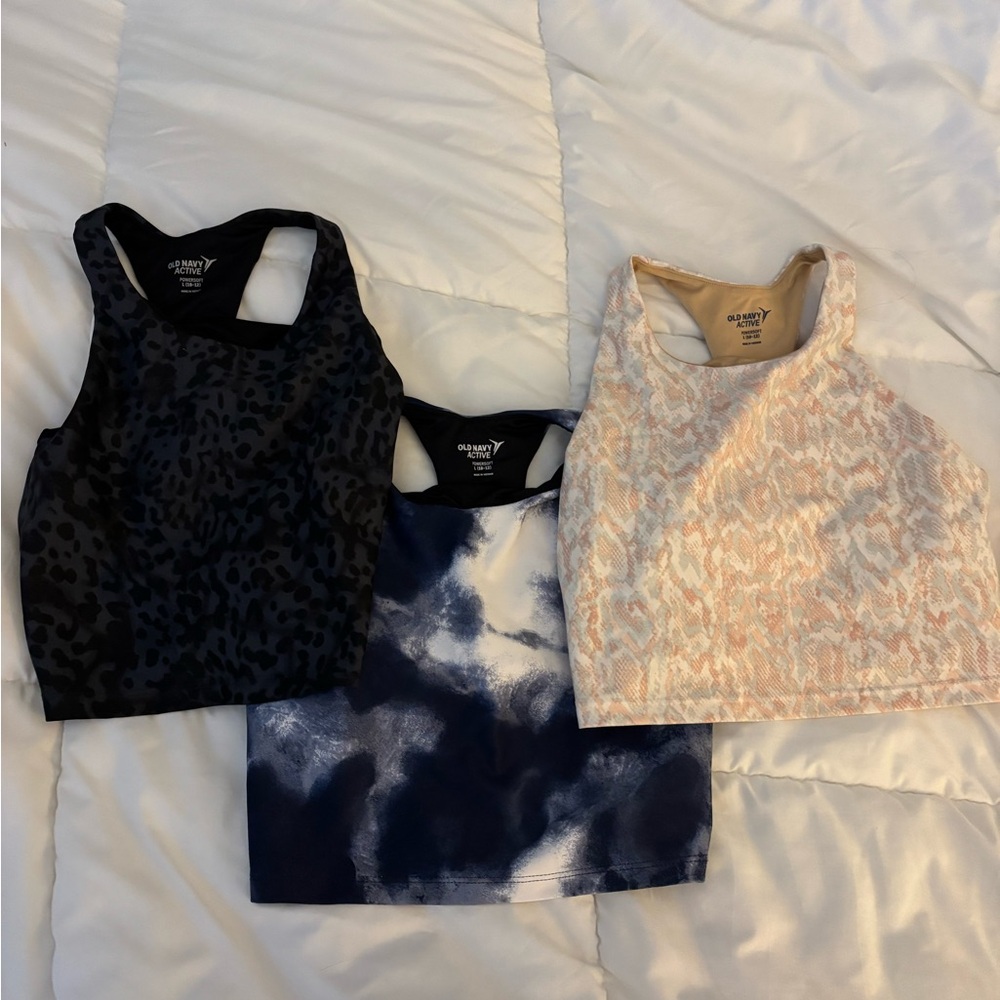 Old Navy Women's Printed Tops - Black, Blue, Beige
